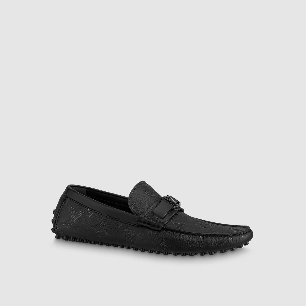 Giày Louis Vuitton Hockenheim Moccasin Nam Đen